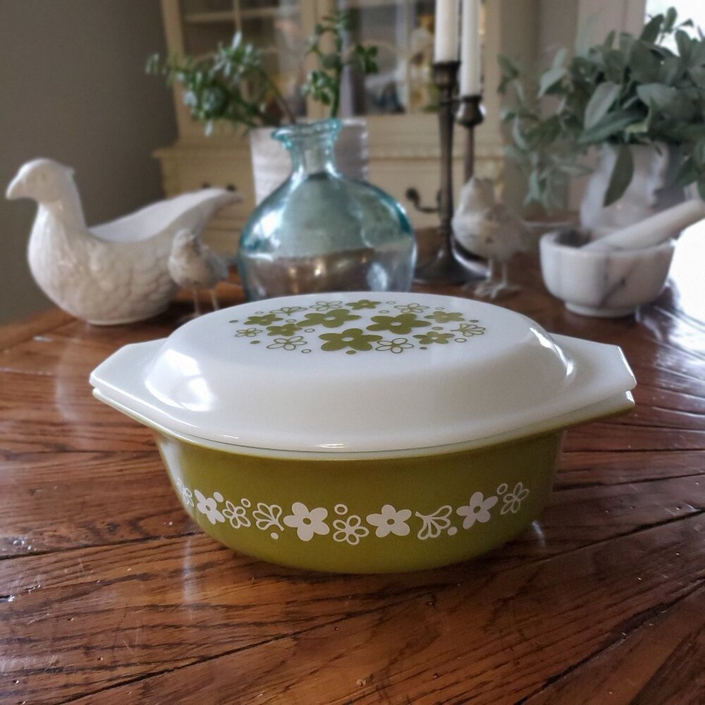 Vintage Pyrex | Spring Blossom | Oval Casserole Dish with Lid | 1970s
